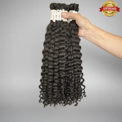 Cabelo humano cacheado 45cm cacho 3