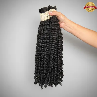 Cabelo humano cacheado 70cm cacho 2