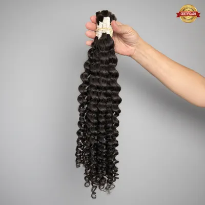 Cabelo humano cacheado 65cm cacho 3