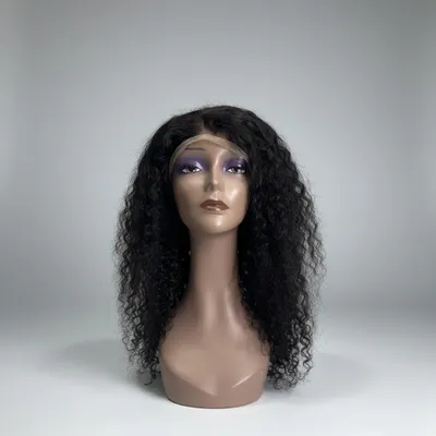 Peruca Frontlace  humana cacheada 55cm