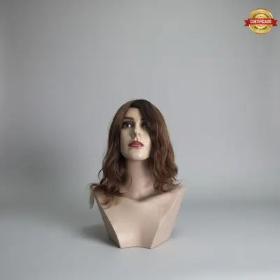 Peruca humana ondulada 35cm