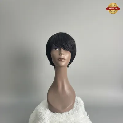 Peruca humana curta lisa Pixie