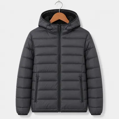 Jaqueta Puffer Preto com Capuz infantil 