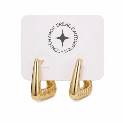Brinco Argola Texturada Ouro
