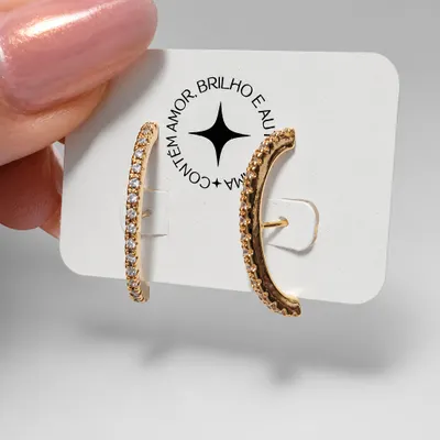 Brinco Ear Cuff com Pedras