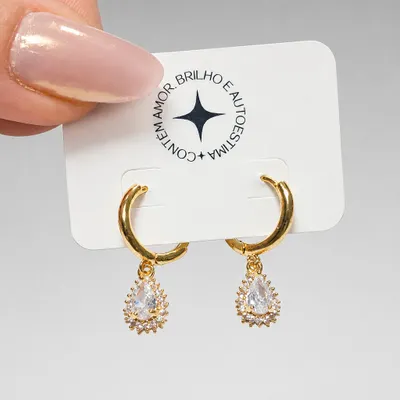 Brincos Argola com Pedra
