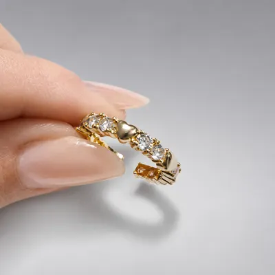 Anel Brilho Zirconia Banho Ouro