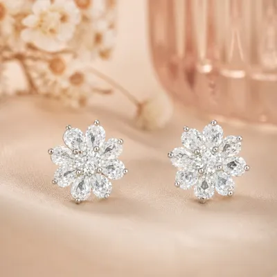 Brinco Flor de Cristal