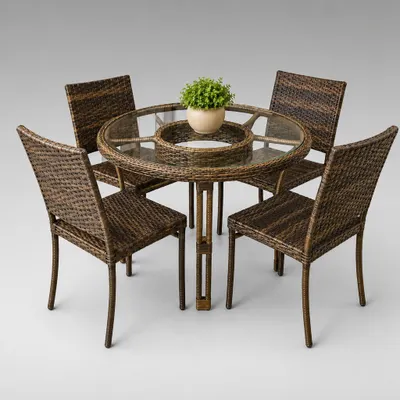 Conjunto Mesa de Jantar Fibra Sintética 