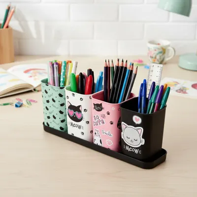 porta canetas  conjunto com 5 peças