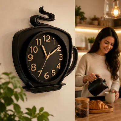  relógio 26 cm  formato xícara para pendurar na parede 