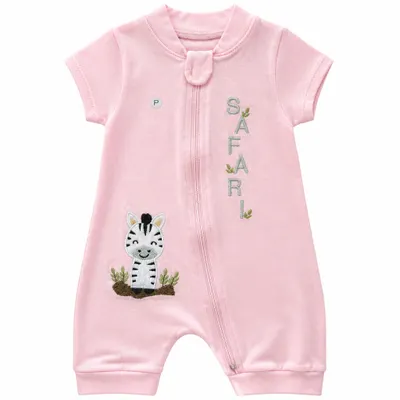Macacão Bebê Rosa Zebra