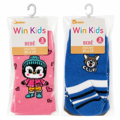 Meias Infantis Win Kids X3