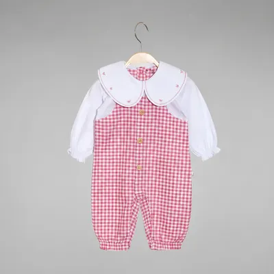 Macacão Blusa Xadrez Rosa