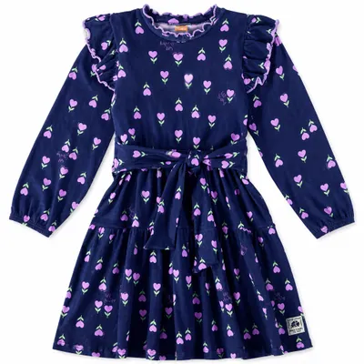 Vestido Manga Longa em Ribaninha - Up Baby 