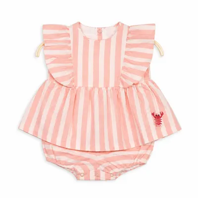 Macacão Maxi Listras Lagosta Baby - Keko Baby 