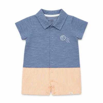 Macacão com Polo e Bermuda Listrada - Keko Baby