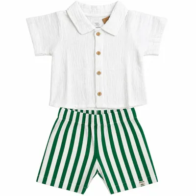 Conjunto Listrado Verde Baby - Keko Baby