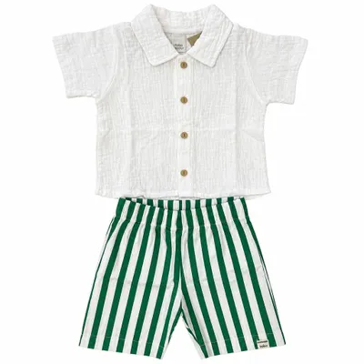 Conjunto Listrado Verde - Keko Baby