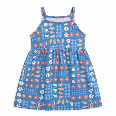 VESTIDO MENINA CLUB EM MEIA MALHA ESTAMPADA - Brandili