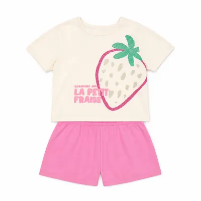 Conjunto Infantil Menina Em Meia Malha e Moletinho - Brandili