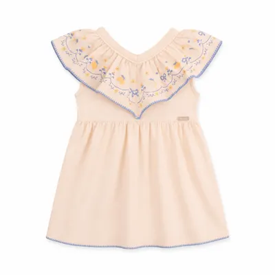 Vestido Infantil Em Cotton Com Babado Estampado - Brandili