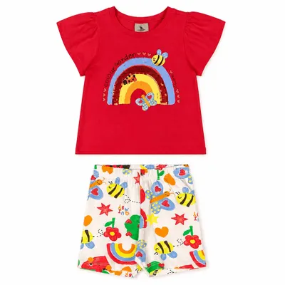 CONJUNTO BLUSA E BERMUDA EM COTTON COLOUR - Bee Loop.