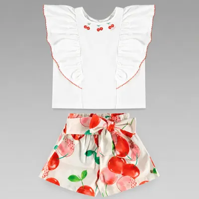 Conjunto Blusa e Short Cereja - Up Baby