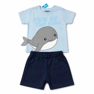 Conjunto Camiseta e Bermuda Fun Baby - Fakini.