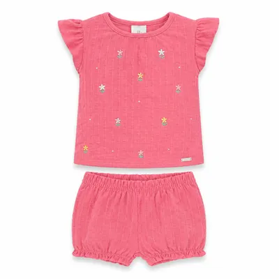 Conjunto Bebê Menina Com Bordado - Brandili 