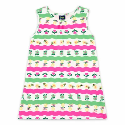 Vestido Infantil Regata Listrado em Cotton - Bee Loop 