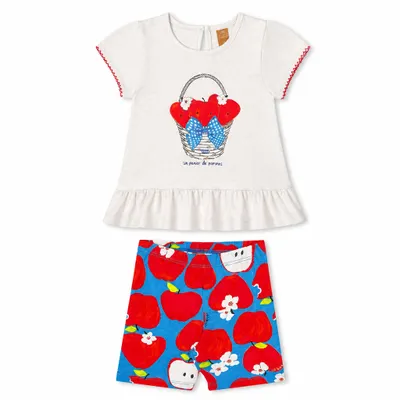Conjunto Doce Pomar para Bebê Menina com Blusa e Ciclista - Up Baby