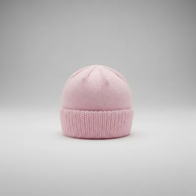 Touca em tricô para bebê prematuro rosa