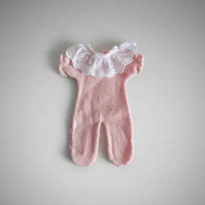 Macacão Rosa em Tricô para bebê prematuro