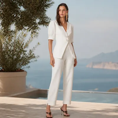 Conjunto piquê branco