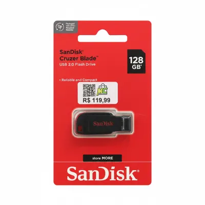 Pendrive Cruzer Blade 128GB 2.0 Sandisk 