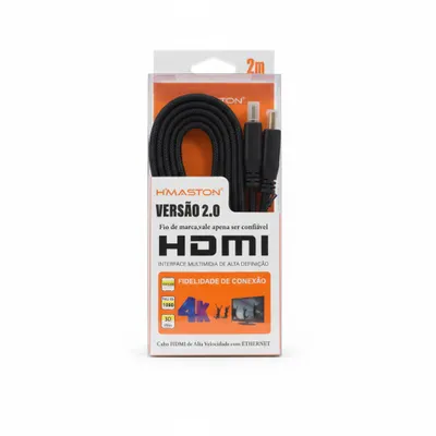 Cabo HDMI H’maston 2m HD03-2M – Cabo HDMI de alta velocidade com 2 metros.