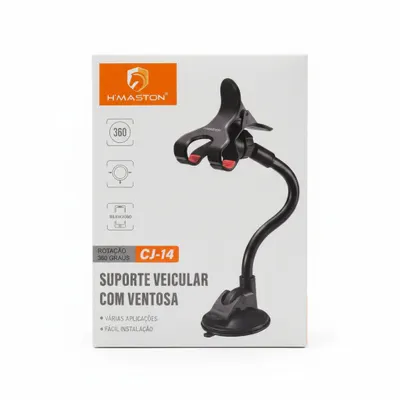 Suporte Veicular com Ventosa H’maston CJ-14 – Praticidade no seu carro.