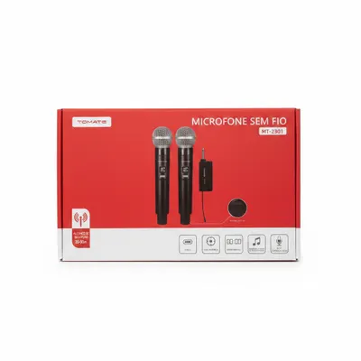 Kit Microfone Sem Fio Tomate MT-2301