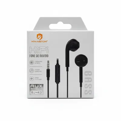 Fone de Ouvido com fio HiFi H'Maston EJ-43