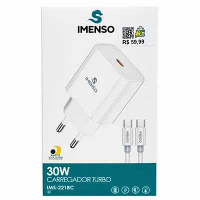Carregador tipo C  Turbo 30W IMS-221BC