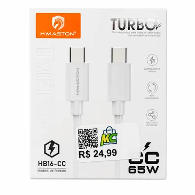 Cabo tipo C para Tipo C 65w H’maston HB16-CC