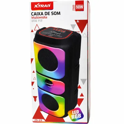 Caixa de Som Bt XTRAD 50W RGB CS-23