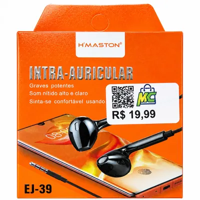 Fone de ouvido com fio H’maston EJ-39