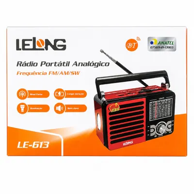 Rádio Portátil Retro Vintage AM/FM Lelong LE-613 