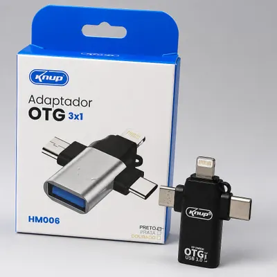Adaptador OTG 3x1 Knup: HM006