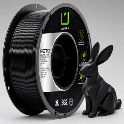 Filamento MULTFILA 1kg PETG  Cor: Preto
