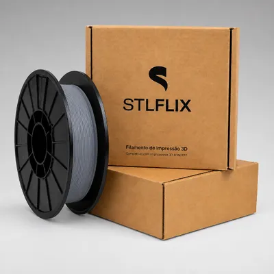 Filamento STLFLIX 1kg PLA Comum  Cor: Cinza Claro