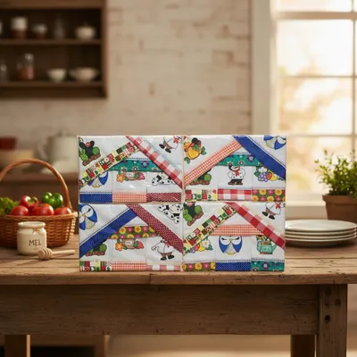 Pano de prato a semaninha 7 peças