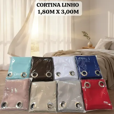 CORTINA LINHO SUBLIME  JANELA 1.80m x 3.00m
